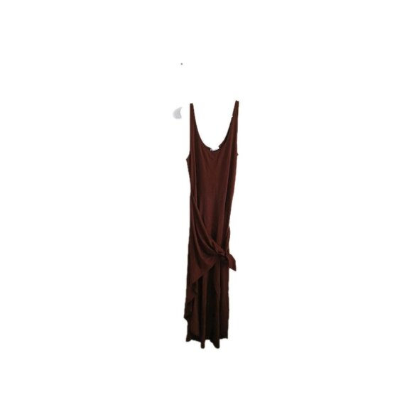 Reformation Womens M Brown Kalia Wrap Midi Dress Sleeveless Bodycon Tie Waist - Picture 4 of 10